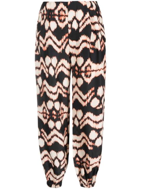abstract-print straight trousers