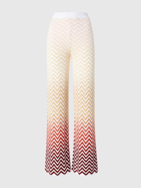 Straight trousers with dégradé chevron motif