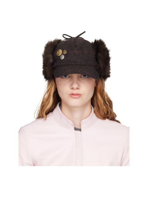 Brown Faux-Fur Earflap Cap