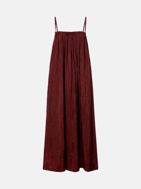 Gathered taffeta midi dress