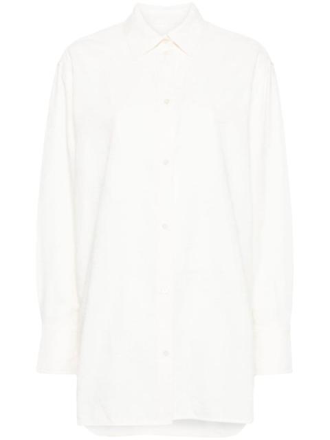 floral-jacquard cotton shirt