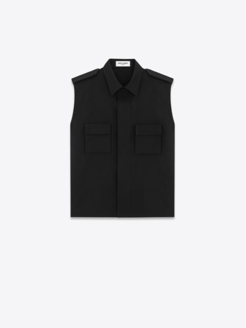 saharienne sleeveless shirt in faille