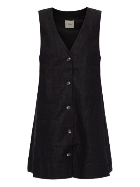 Nancy button-up sleeveless mini dress