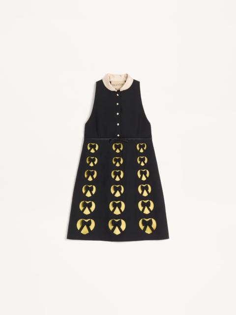 EMBROIDERED CREPE COUTURE SHORT DRESS