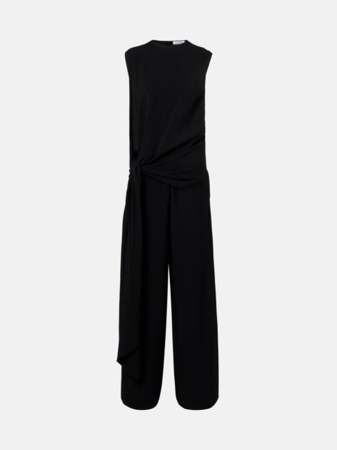 Tie gathered jersey jumpsuit