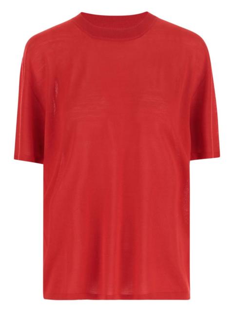 short-sleeve merino-wool sweater