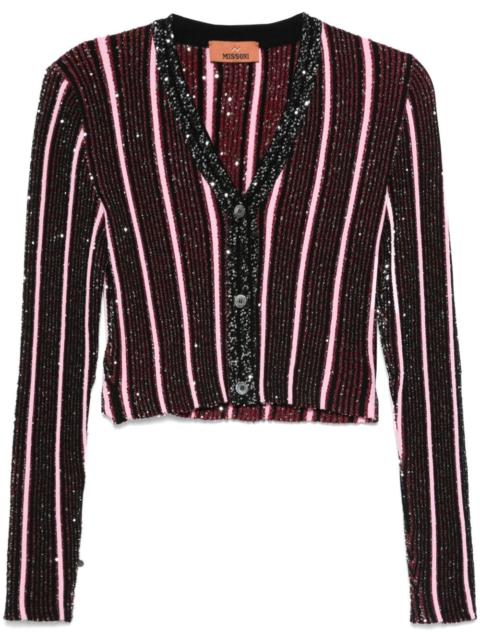 sequined ribbed cardigan