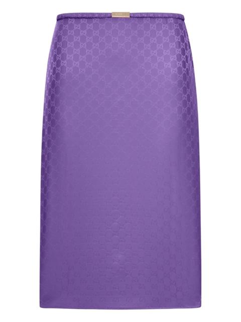 GG jacquard silk midi skirt