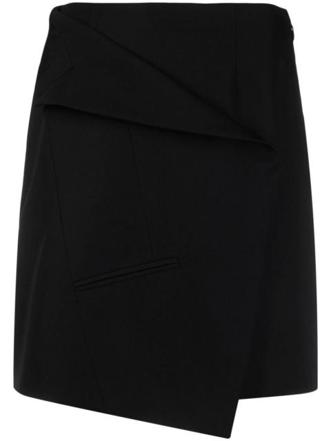 asymmetric wool miniskirt