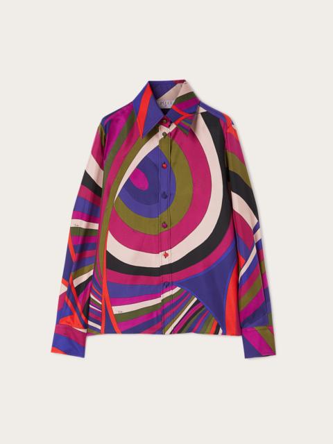 IRIDE PRINT SILK TWILL SHIRT