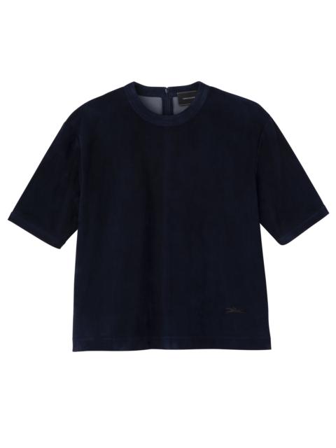 Short leather top Navy - Leather