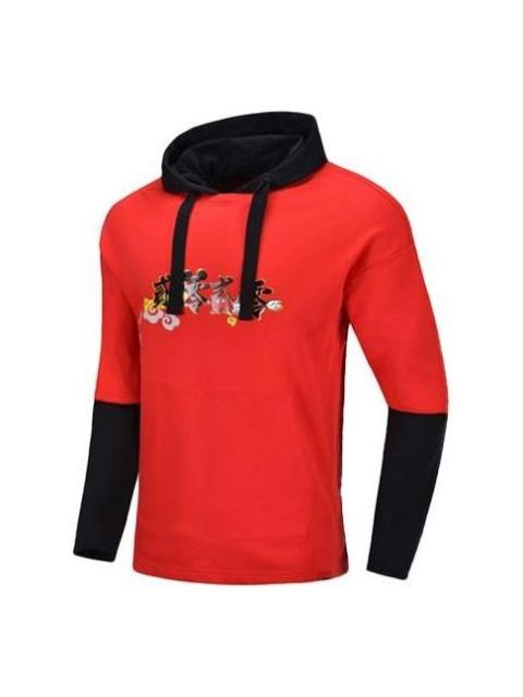Li-Ning x Disney Crossover Casual Loose Hoodie 'Red Black' AWDQ133-2