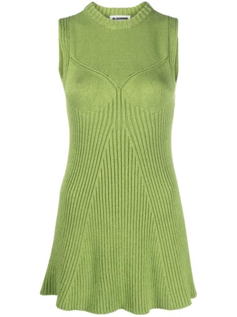 sleeveless ribbed-knit top