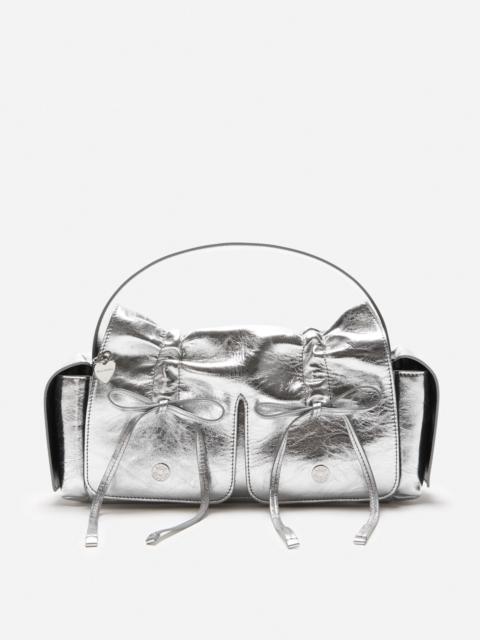 Multipocket metallic leather bag - Silver