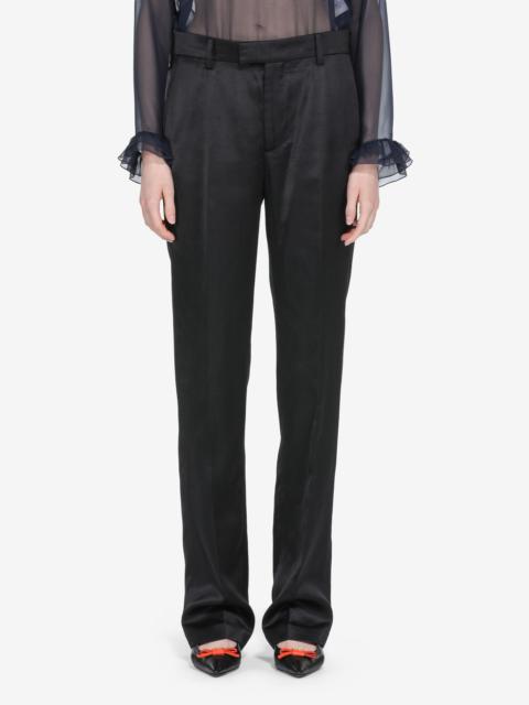 STRAIGHT SHANTUNG TROUSERS