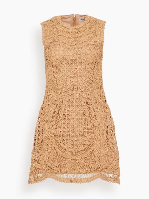 Coen Sleeveless Crewneck Mini Dress in Straw