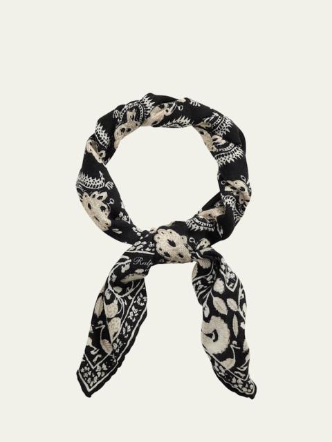 Men's Cashmere and Silk Paisley Neckerchief
