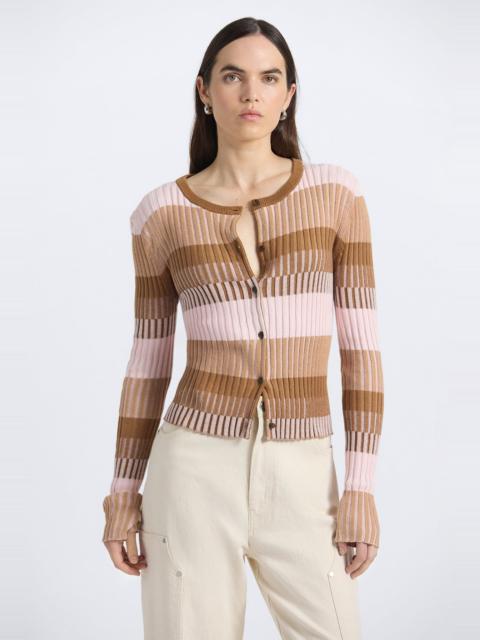 THIBEAUT PLAITED STRIPE CARDIGAN