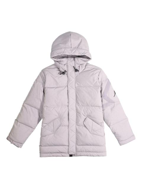 Air Jordan Wings Outdoor mid-length hooded down Jacket Gray BQ4171-059