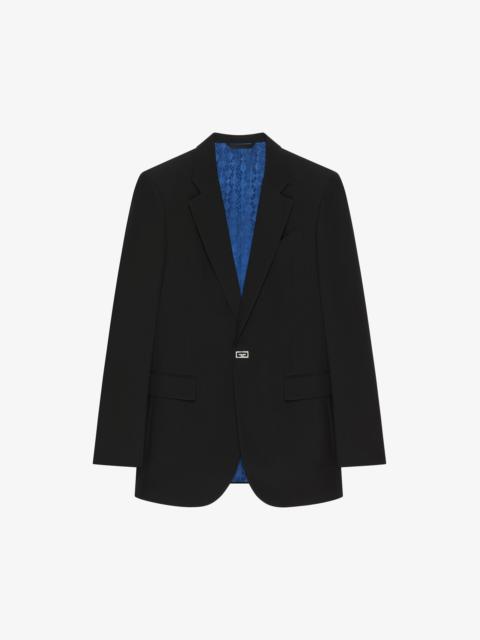 SLIM FIT JACKET IN WOOL WITH 2G CLIP
