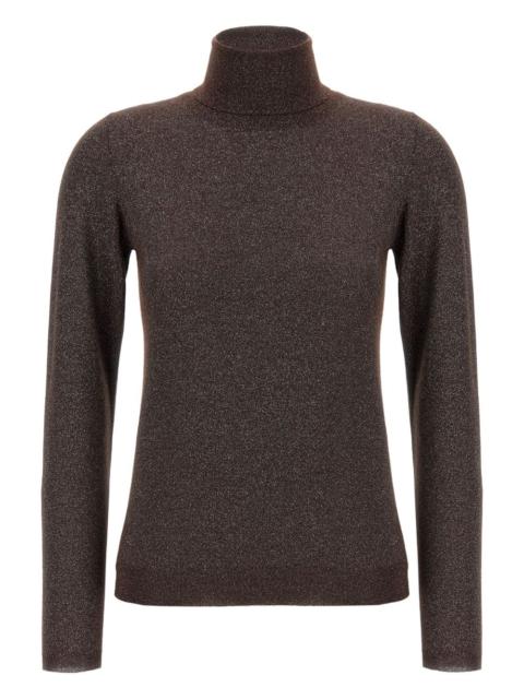 roll-neck lurex-detail sweater