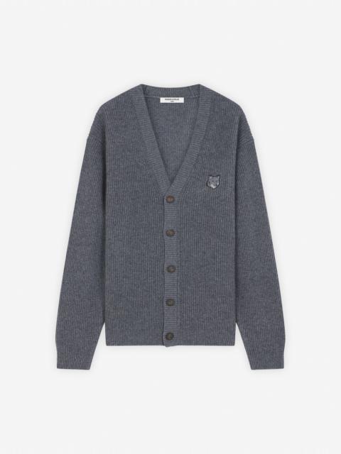 BOLD FOX HEAD PATCH  COMFORT RIBBED CARDIGAN