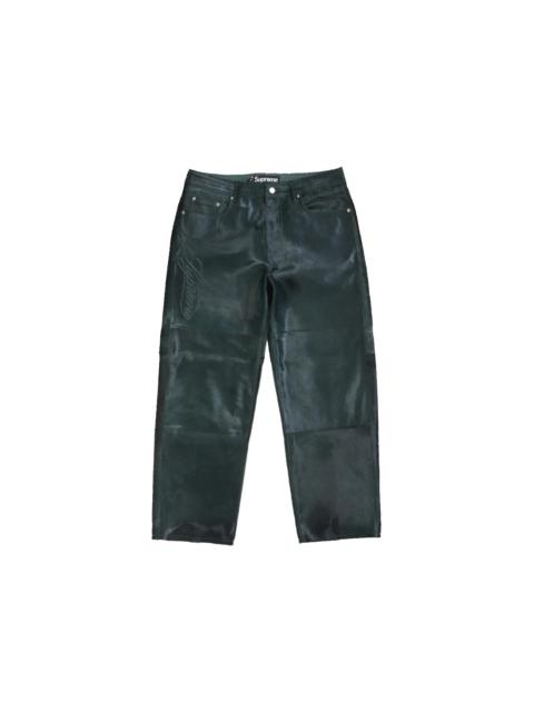 Supreme Ponyhair Loose Fit 5-Pocket Jean Green