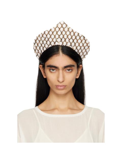 Off-White & Gold Pinnacle Crown Headband