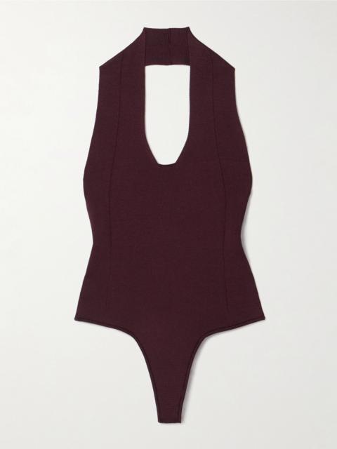 Toto stretch-knit halterneck bodysuit Burgundy