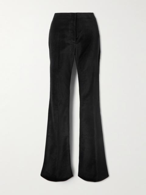 Roux Cotton-blend Velvet Flared Pants