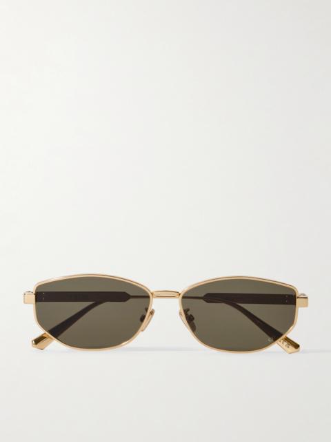 Diorcannage B1u Oval-frame Gold-tone Sunglasses