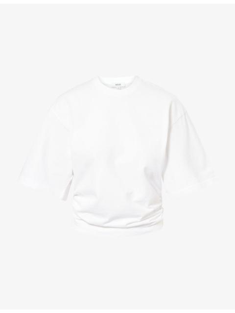Shari Ruched Cotton-Jersey T-Shirt