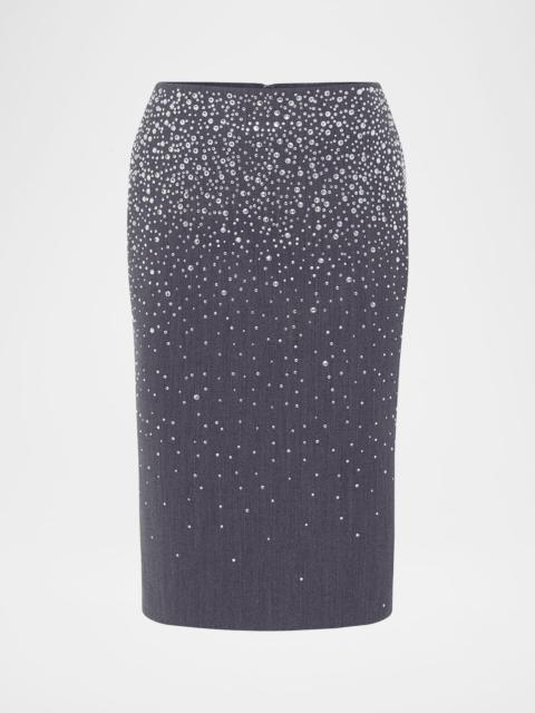 Crystal Suiting Pencil Skirt