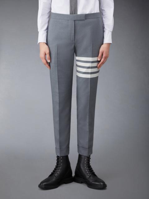 Medium Grey Plain Weave Skinny 4-Bar Trouser