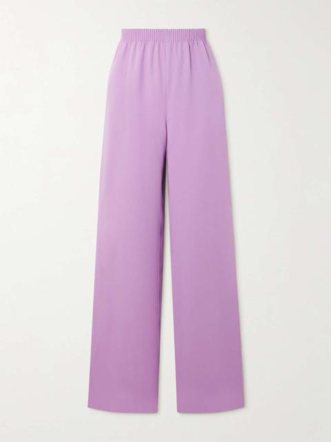 Silk-cady wide-leg pants Purple