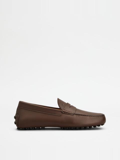 GOMMINO DRIVING SHOES IN LEATHER - BROWN