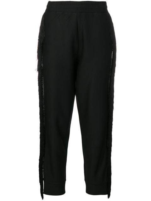 fringed trim track pants