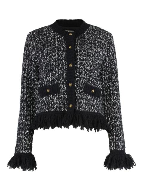 fringe-trim tweed jacket