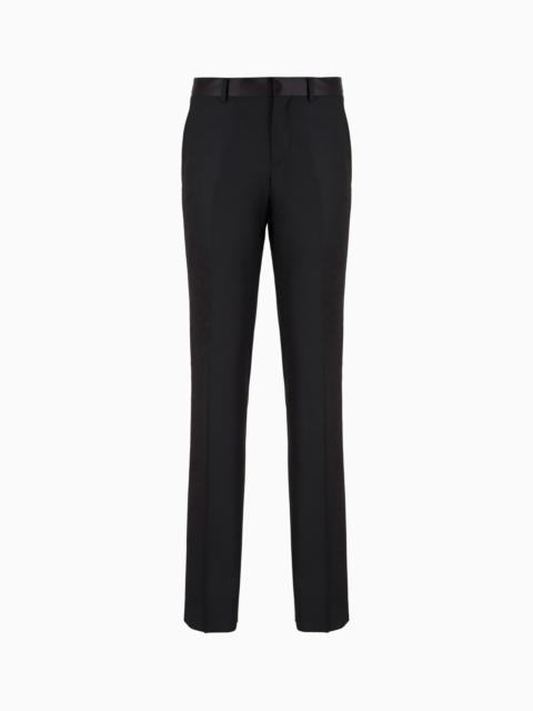 Worsted virgin-wool trousers