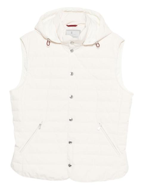 hooded quilted gilet