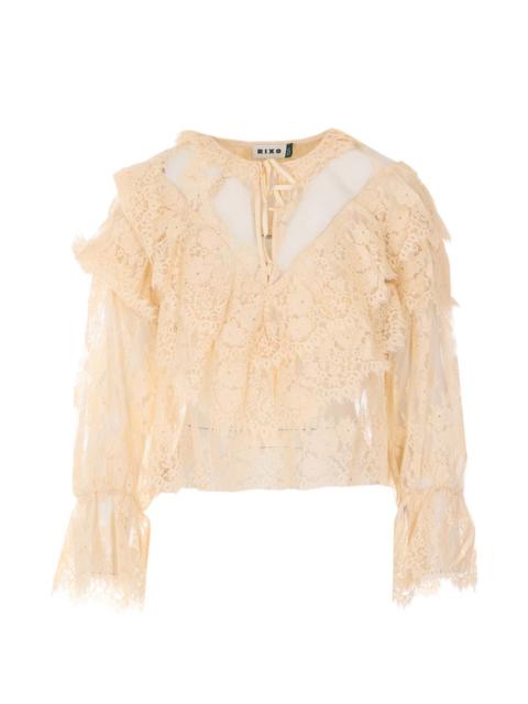 lace ruffled blouse
