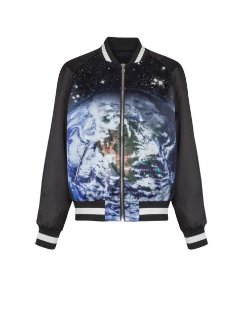Printed Earth and Stars bomber jacket