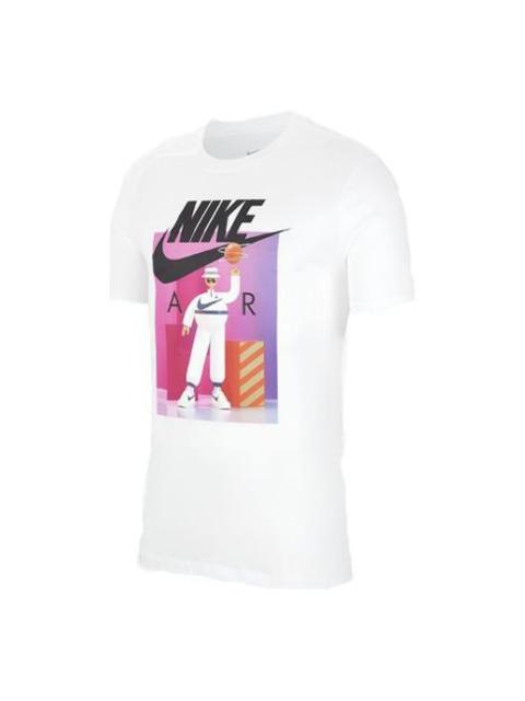 Nike Sportswear Printing Short Sleeve 'Airman Futura White' CW0411-100