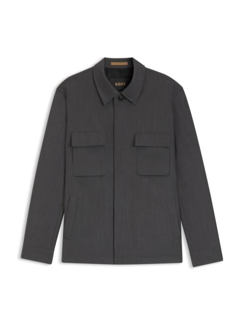 RELAXED-FIT OVERSHIRT IN WATER-REPELLENT WOOL