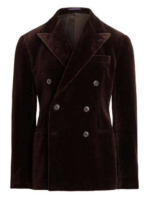 velvet double-breasted blazer