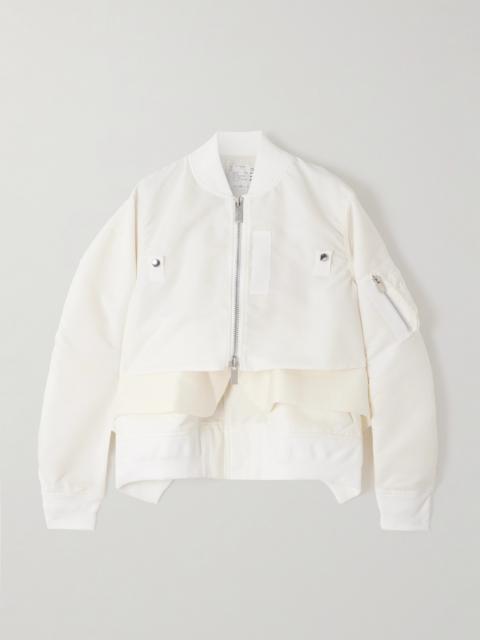 Wool And Shell-paneled Bomber Jacket