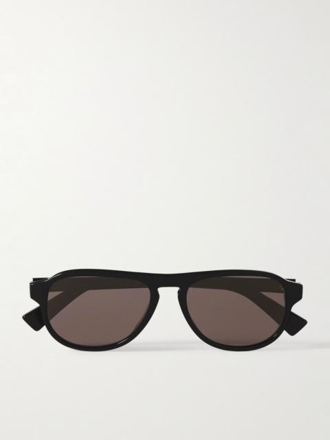 Aviator-Style Recycled-Acetate Sunglasses Black
