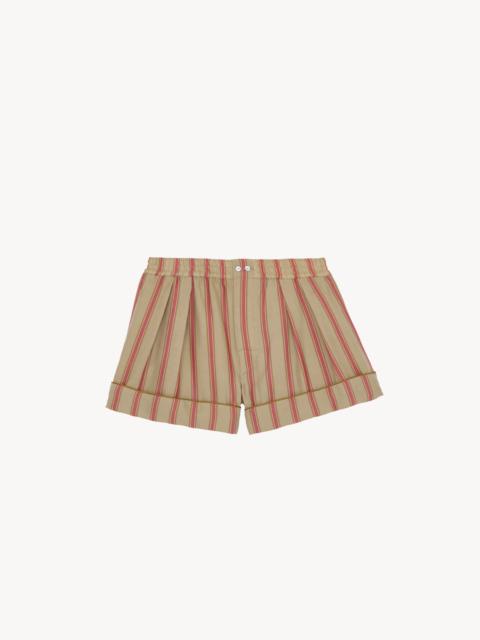 PAJAMA SHORTS IN STRIPED TWILL