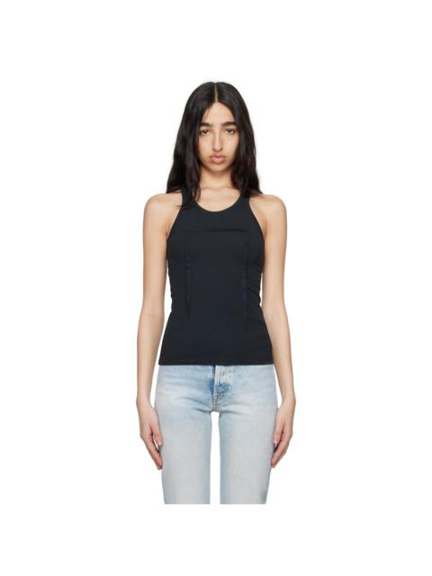 Black Heavy Cotton Jersey Tank Top