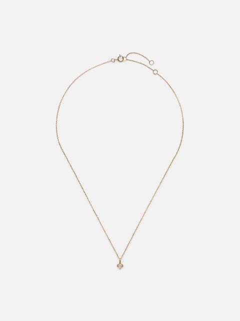 Clover 14kt gold pendant necklace with diamonds